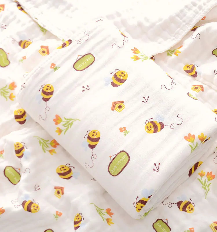 MANTA 100% ALGODON (4 CAPAS) ,  ESTAMPADO ECOLOGICO ,PARA RECIEN NACIDOS Y BEBES