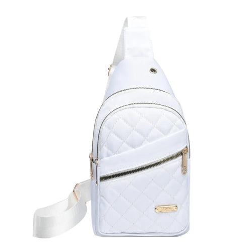 BOLSO PECHERA CRUZADO, DE NYLON COLOR BLANCO.
