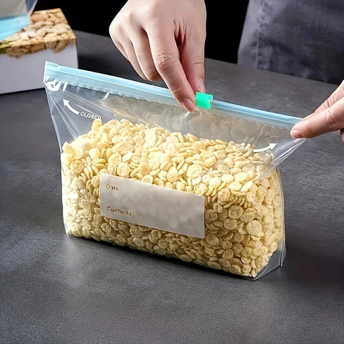 Bolsas Reutilizables para Almacenamiento de Alimentos con Cierre, Bolsas Herméticas y a Prueba de Fugas para Cocina, Envoltura Fresca para Refrigerador